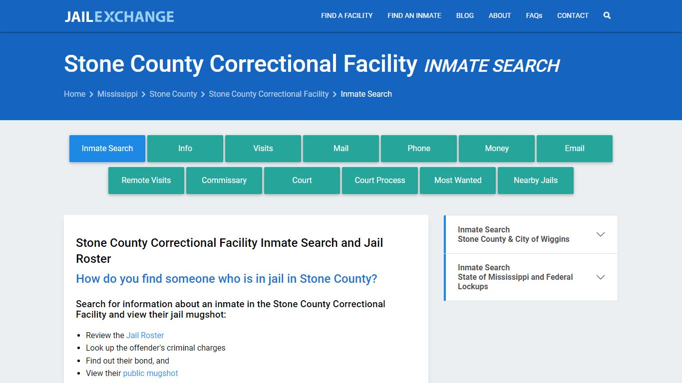 Stone County Correctional Facility Inmate Search - Jail Exchange