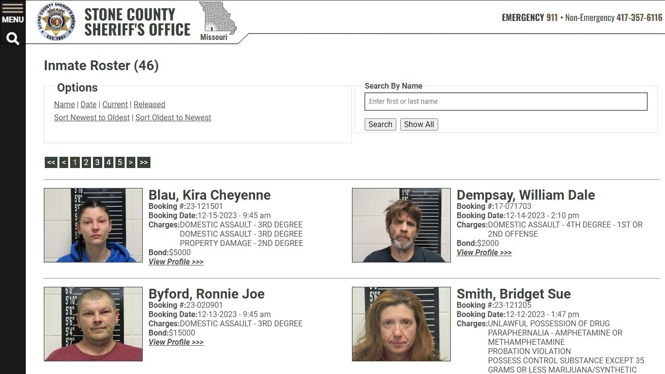 Inmate Roster - Current Inmates Booking Date Descending - Stone County ...